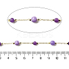 Handmade Natural Amethyst & Dyed White Jade Round Beaded Chains CHC-F020-01G-01-2