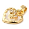 Brass Micro Pave Cubic Zirconia Pendants KK-M099-02G-2