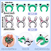 12Pcs 2 Styles Rabbit Ear & Frog Silicone Focal Beads SIL-TA0001-91-3