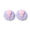Spray Painted Resin Cabochons RESI-G031-20-2