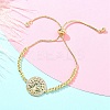 Mother's Day Brass Micro Pave Cubic Zirconia Silder Bracelets for Women LS-BJEW-S158-01G-B-1