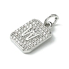Rack Plating Brass Micro Pave Clear Cubic Zirconia Charms KK-G501-01W-P-2