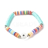 Handmade Polymer Clay Heishi Beads Stretch Bracelet BJEW-JB07372-03-1