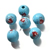 Valentine's Day Element Printed Wood Beads WOOD-R002-01-26-1