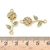 Brass Pave Colorful Cubic Zirconia Connector Charms KK-L253-21G-02-3