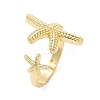 Brass Open Cuff Rings for Women RJEW-R032-05G-4