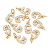 SHEGRACE Brass Micro Pave Clear Cubic Zirconia Pendants XGRQ29758-394G-G-1