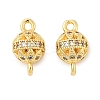 Brass Micro Pave Cubic Zirconia Connector Charms KK-U056-03G-1