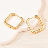 304 Stainless Steel Clear Cubic Zirconia Square Hoop Earrings EJEW-L307-09G-2
