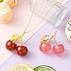 2Pcs 2 Colors Cherry Transparent Resin Pendnats RESI-CJ0004-59-6