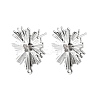 Brass Micro Pave Cubic Zirconia Stud Earring Findings KK-K371-39P-1