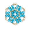 7Pcs Glass Seed Beaded Pendants PALLOY-MZ01245-2