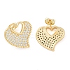 Brass Pave Clear Cubic Zirconia Studs Earring for Women EJEW-S225-06G-02-2