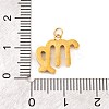 316 Stainless Steel Micro Pave Cubic Zirconia Pendants STAS-K284-01B-G-3