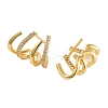 Rack Plating Claw Brass Clip-on Earrings EJEW-N055-43G-RS-2