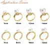 Brass Pave Clear Cubic Zirconia Open Cuff Ring Settings KK-K398-11G-4