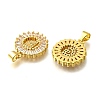 26Pcs Brass Micro Pave Cubic Zirconia Pendants KK-R218-04G-2