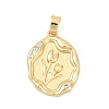 Brass Pave Cubic Zirconia Pendants KK-U062-51G-1