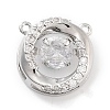 Brass Micro Pave Clear Cubic Zirconia Pendants ZIRC-L104-002P-1