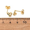 Brass Micro Pave Cubic Zirconia Heart Stud Earrings EJEW-K267-27G-5
