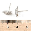 Brass Micro Pave Clear Cubic Zirconia Stud Earrings EJEW-R016-26P-07-5