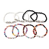 WWJD(What Would Jesus Do) Acrylic & CCB & Glass Beads Stretch Bracelets BJEW-K299-01-4