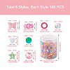 800Pcs 8 Style Transparent Acrylic Beads TACR-FW0001-05-5