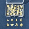 32Pcs 8 Styles Rack Plating Brass Charms KK-FS0001-53-7