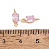 SHEGRACE Brass Pave Cubic Zirconia Oval Connector Charms XGRQ2O174-437B-G-3