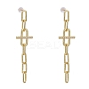 Brass Micro Pave Clear Cubic Zirconia Dangle Stud Earrings EJEW-K083-17G-1