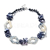 Summer Boho Glass & Dyed Natural Shell Nuggets Beaded Necklaces NJEW-H047-08-2