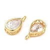 Brass Pave Clear Cubic Zirconia Pendants CU-CBA42CA-04D-G-2