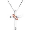 Stainless Steel Cross with Word Cover me with Love Pendant Necklace JN1130B-1