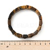 Square Natural Tiger Eye Beads Stretch Bracelets for Women Men BJEW-C097-06Q-5