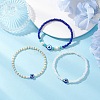 3Pcs 3 Colors Glass Seed Beaded Stretch Bracelets for Women BJEW-JB12206-1