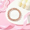 Faceted Rondelle Handmade Inner Flower Gold Sand Lampwork & Iron Beaded Stretch Bracelets for Women BJEW-SW001579-05-5