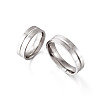 6Pcs 6 Style 202 & 201 Stainless Steel Stainless Steel Grooved Finger Ring for Men Women RJEW-YS0001-01-3