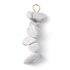 Gradient Color Mixed Gemstone Chip Beaded Pendants PALLOY-JF02795-4