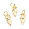 Brass Micro Pave Cubic Zirconia Pendants KK-P187-15-G-2