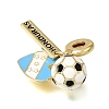 Football Theme Brass & Enamel European Dangle Charms KK-CBA8E93-01B-2