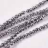 Electroplate Non-magnetic Synthetic Hematite Beads Strands G-J169B-2mm-02-1