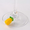 Trendy Resin Fruit & Vegetable Wine Glass Charms AJEW-JO00006-3