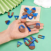 20Pcs 10 Styles Transparent Resin & Walnut Wood Pendants RESI-TA0003-21-6