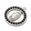 304 Stainless Steel & Rhinestone Pendants STAS-G371-09C-02P-2