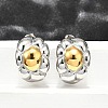 304 Stainless Steel Two-tone Stud Earrings for Women EJEW-R023-01GP-06-1