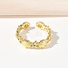 304 Stainless Steel Cubic Zirconia Cuff Open Rings for Women LS-RJEW-Z122-02G-06-2