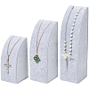 3Pcs 3 Sizes Vertical Wooden Covered with Velvet Necklace Display Stands NDIS-WH20001-03A-1