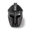 Helmet Shape Brass with Cubic Zirconia Beads KK-S406-15A-1