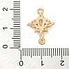 Brass Pave Clear Cubic Zirconia Connector Charms ZIRC-U004-02G-02-3