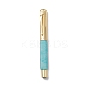 Dyed Natural Quartz Brass Pens AJEW-M209-04G-1